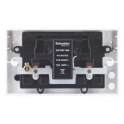 Schneider Electric Exclusive Square Edge 30mA 2-Gang 2P+E Switched Passive RCD Socket White -Sockets Sales Store 104JT A3