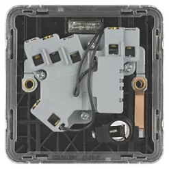 Schneider Electric Lisse Deco 13A Switched Fused Spur with LED Polished Chrome with Black Inserts -Sockets Sales Store 119FF A3