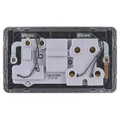 Schneider Electric Lisse Deco 45A 2-Gang DP Cooker Switch & 13A DP Switched Socket Mocha Bronze with LED with Black Inserts -Sockets Sales Store 133FF A3