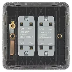 Schneider Electric Lisse Deco 10AX 2-Gang 2-Way Light Switch Polished Chrome with Black Inserts -Sockets Sales Store 157FF A3