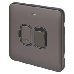 Schneider Electric Lisse Deco 13A Switched Fused Spur with LED Mocha Bronze with Black Inserts