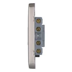 Schneider Electric Lisse Deco 13A Unswitched Fused Spur Brushed Stainless Steel with Black Inserts -Sockets Sales Store 160CC A2