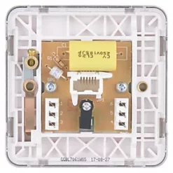 Schneider Electric Lisse Deco Master Telephone Socket Brushed Stainless Steel with White Inserts -Sockets Sales Store 169FF A3