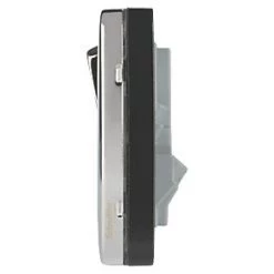 Schneider Electric Lisse Deco 13A 1-Gang SP Switched Socket + 2.1A 2-Outlet Type A USB Charger Polished Chrome with Black Inserts -Sockets Sales Store 175FF A2