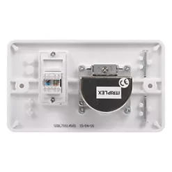 Schneider Electric Lisse 2-Gang Quadruplex Multimedia Socket White with White Inserts -Sockets Sales Store 1900J A3