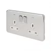 Schneider Electric Lisse Deco 13A 2-Gang DP Switched Plug Socket Polished Chrome with LED with White Inserts 1 Schneider Electric Lisse Deco 13A 2-Gang DP Switched Plug Socket Polished Chrome with LED with White Inserts -Sockets Sales Store 195FF P