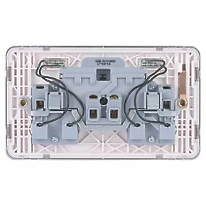 Schneider Electric Lisse Deco 13A 2-Gang DP Switched Plug Socket Brushed Stainless Steel with White Inserts 6 Schneider Electric Lisse Deco 13A 2-Gang DP Switched Plug Socket Brushed Stainless Steel with White Inserts - Image 4