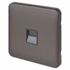 Schneider Electric Lisse Deco Slave Telephone Socket Mocha Bronze with Black Inserts -Sockets Sales Store 203FF P