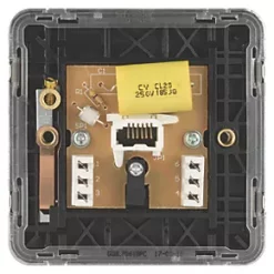 Schneider Electric Lisse Deco Master Telephone Socket Polished Chrome with Black Inserts -Sockets Sales Store 213FF A3