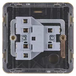 Schneider Electric Lisse Deco 13A Unswitched Fused Spur Satin Brass with Black Inserts -Sockets Sales Store 229FF A3