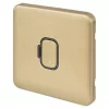 Schneider Electric Lisse Deco 13A Unswitched Fused Spur Satin Brass with Black Inserts -Sockets Sales Store 229FF P