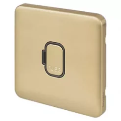 Schneider Electric Lisse Deco 13A Unswitched Fused Spur Satin Brass with Black Inserts