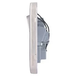 Schneider Electric Lisse Deco 13A 2-Gang DP Switched Plug Socket Brushed Stainless Steel with Black Inserts -Sockets Sales Store 233FF A2