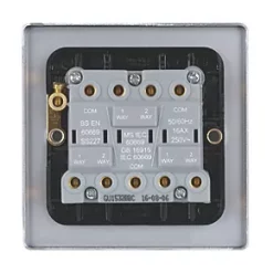 Schneider Electric Ultimate Low Profile 16AX 3-Gang 2-Way Light Switch Brushed Chrome with Black Inserts -Sockets Sales Store 2405J A3