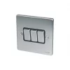 Schneider Electric Ultimate Low Profile 16AX 3-Gang 2-Way Light Switch Brushed Chrome with Black Inserts 2 Schneider Electric Ultimate Low Profile 16AX 3-Gang 2-Way Light Switch Brushed Chrome with Black Inserts -Sockets Sales Store 2405J P