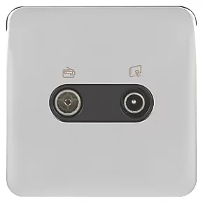 Schneider Electric Lisse Deco 1-Gang Duplex Multimedia Socket Polished Chrome with Black Inserts 4 Schneider Electric Lisse Deco 1-Gang Duplex Multimedia Socket Polished Chrome with Black Inserts - Image 2
