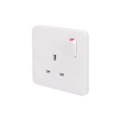 Schneider Electric Lisse 13A 1-Gang SP Switched Plug Socket White