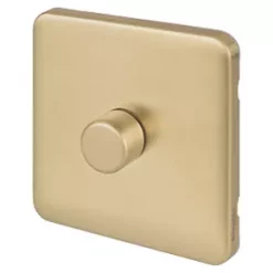Schneider Electric Lisse Deco 1-Gang 2-Way Dimmer Switch Satin Brass