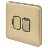 Schneider Electric Lisse Deco 13A Switched Fused Spur Satin Brass with Black Inserts -Sockets Sales Store 258FF P