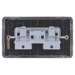 Schneider Electric Lisse Deco 13A 2-Gang Unswitched Plug Socket Mocha Bronze with Black Inserts -Sockets Sales Store 262FF A3