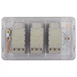 Schneider Electric Lisse Deco 3-Gang 2-Way Dimmer Brushed Stainless Steel -Sockets Sales Store 267CC A3