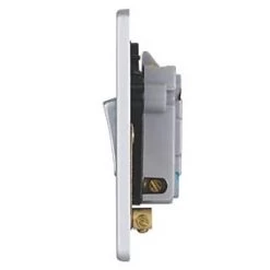Schneider Electric Ultimate Low Profile 13A Switched Fused Spur Brushed Chrome with Black Inserts -Sockets Sales Store 2721J A2