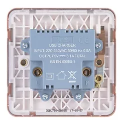 Schneider Electric Lisse Deco 3.1A 2-Outlet Type A USB Socket Copper with White Inserts 9 Schneider Electric Lisse Deco 3.1A 2-Outlet Type A USB Socket Copper with White Inserts -Sockets Sales Store 279HX A3