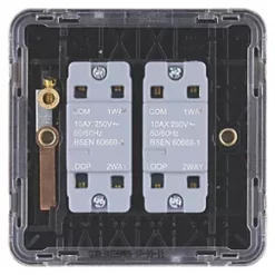 Schneider Electric Lisse Deco 10AX 2-Gang 2-Way Light Switch Mocha Bronze with Black Inserts -Sockets Sales Store 285FF A3