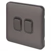 Schneider Electric Lisse Deco 10AX 2-Gang 2-Way Light Switch Mocha Bronze with Black Inserts -Sockets Sales Store 285FF P