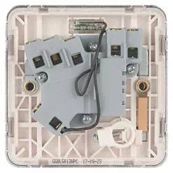 Schneider Electric Lisse Deco 13A Switched Fused Spur with LED Polished Chrome with White Inserts -Sockets Sales Store 325FF A3