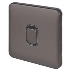 Schneider Electric Lisse Deco 10AX 1-Gang 2-Way Light Switch Mocha Bronze with Black Inserts