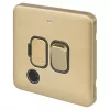Schneider Electric Lisse Deco 13A Switched Fused Spur with LED Satin Brass with Black Inserts -Sockets Sales Store 340FF P