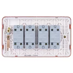 Schneider Electric Lisse Deco 10AX 4-Gang 2-Way Switch Copper with White Inserts -Sockets Sales Store 349HX A3