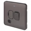Schneider Electric Lisse Deco 13A Switched Fused Spur with LED Mocha Bronze with Black Inserts -Sockets Sales Store 355FF P