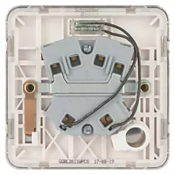 Schneider Electric Lisse Deco 20AX 1-Gang DP Control Switch Polished Chrome with LED with White Inserts -Sockets Sales Store 356FF A3