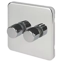 Schneider Electric Lisse Deco 2-Gang 2-Way Dimmer Switch Polished Chrome