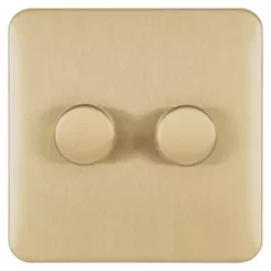 Schneider Electric Lisse Deco 2-Gang 2-Way Dimmer Switch Satin Brass -Sockets Sales Store 361FF A1