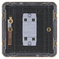 Schneider Electric Lisse Deco 10AX 1-Gang 2-Way Light Switch Satin Brass with Black Inserts -Sockets Sales Store 365FF A3