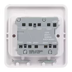 Schneider Electric Lisse 10AX 3-Gang 2-Way 10AX Wide Rocker Light Switch White -Sockets Sales Store 3694J A3