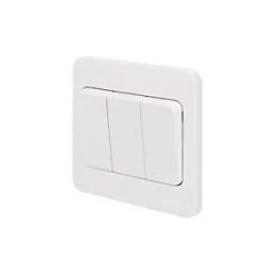 Schneider Electric Lisse 10AX 3-Gang 2-Way 10AX Wide Rocker Light Switch White