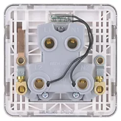 Schneider Electric Lisse Deco 50A 1-Gang DP Cooker Switch Brushed Stainless Steel with LED with White Inserts -Sockets Sales Store 375FF A3