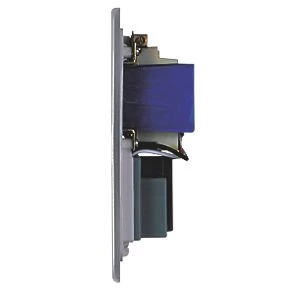 Schneider Electric Ultimate Low Profile 2-Gang Dual Voltage Shaver Socket 115 / 230V Polished Chrome with White Inserts 5 Schneider Electric Ultimate Low Profile 2-Gang Dual Voltage Shaver Socket 115 / 230V Polished Chrome with White Inserts - Image 3