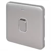 Schneider Electric Lisse Deco 20AX 1-Gang DP Control Switch Brushed Stainless Steel with LED with White Inserts -Sockets Sales Store 392FF P
