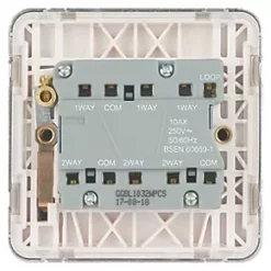 Schneider Electric Lisse Deco 10AX 3-Gang 2-Way Light Switch Polished Chrome with White Inserts -Sockets Sales Store 396FF A3