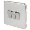 Schneider Electric Lisse Deco 10AX 3-Gang 2-Way Light Switch Polished Chrome with White Inserts -Sockets Sales Store 396FF P