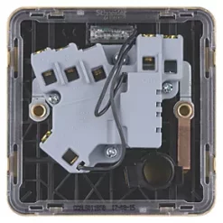 Schneider Electric Lisse Deco 13A Switched Fused Spur with LED Satin Brass with Black Inserts -Sockets Sales Store 399FF A3