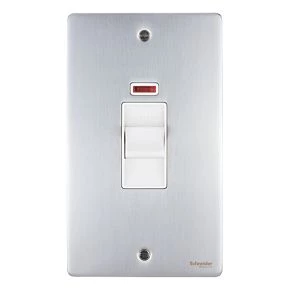 Schneider Electric Ultimate Low Profile 50A 2-Gang DP Control Switch Brushed Chrome with Neon with White Inserts 4 Schneider Electric Ultimate Low Profile 50A 2-Gang DP Control Switch Brushed Chrome with Neon with White Inserts - Image 2