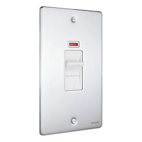 Schneider Electric Ultimate Low Profile 50A 2-Gang DP Control Switch Brushed Chrome with Neon with White Inserts 5 Schneider Electric Ultimate Low Profile 50A 2-Gang DP Control Switch Brushed Chrome with Neon with White Inserts - Image 3