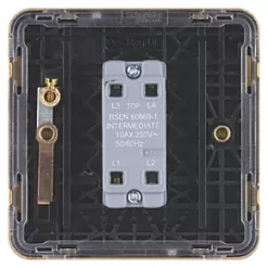 Schneider Electric Lisse Deco 10AX 1-Gang Intermediate Switch Satin Brass with Black Inserts 9 Schneider Electric Lisse Deco 10AX 1-Gang Intermediate Switch Satin Brass with Black Inserts -Sockets Sales Store 431FF A3