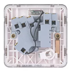 Schneider Electric Lisse Deco 13A Switched Fused Spur Brushed Stainless Steel with White Inserts -Sockets Sales Store 444FF A3